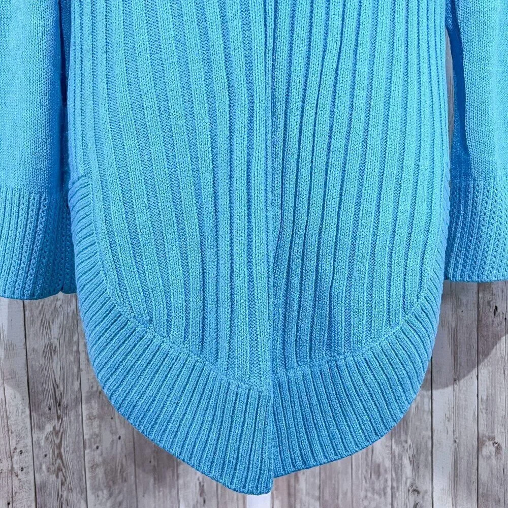 Women's New York & Company Sweater | Blue | Crew Neck | Large | Cable Knit - Picture 9 of 14